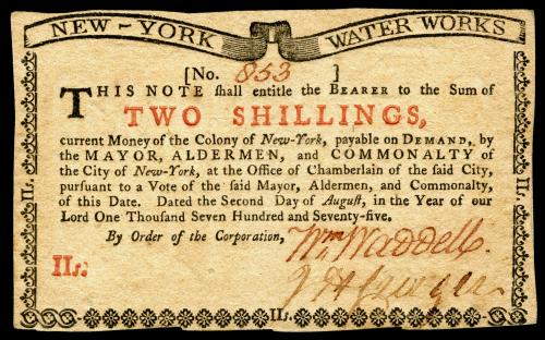 紐約省殖民地貨幣（二先令） 2 Shillings Colonial Currency from the Province of New York