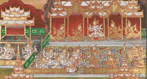 木簡繪本：悉達多王子內殿的阿佞阿傃樂團（19世紀）
